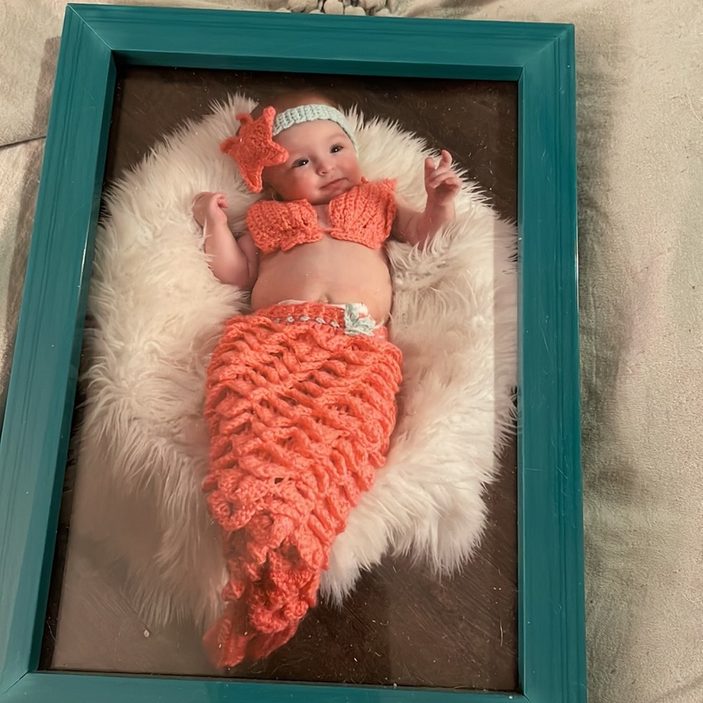 Infant mermaid costume hand crocheted new
